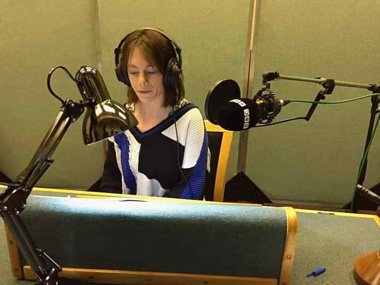 Katie Sherrard recording Exit Number 8 at BBC Radio 4 studios Katie Sherrard - BBC Radio 4 Studios in Bristol