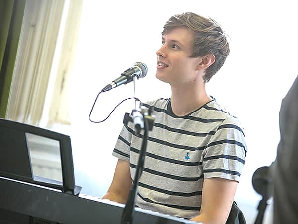 Elliot leading a City Academy Singing Lesson Elliot leading a Singing Lesson
